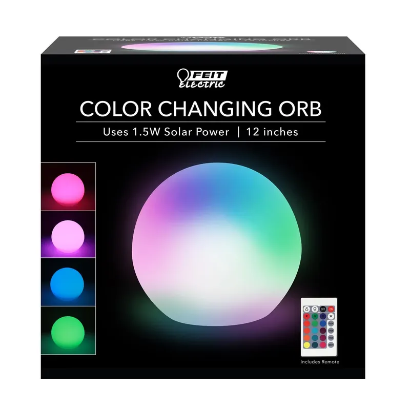 12 In. Solar Power Color Changing Orb Light - Assorted Colors