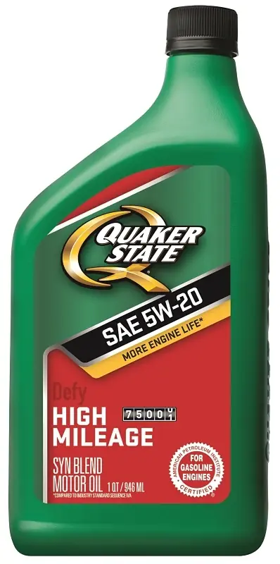 Quaker State Defy 5W-20 Gasoline High Mileage Motor Oil 1 Qt 1 Pk