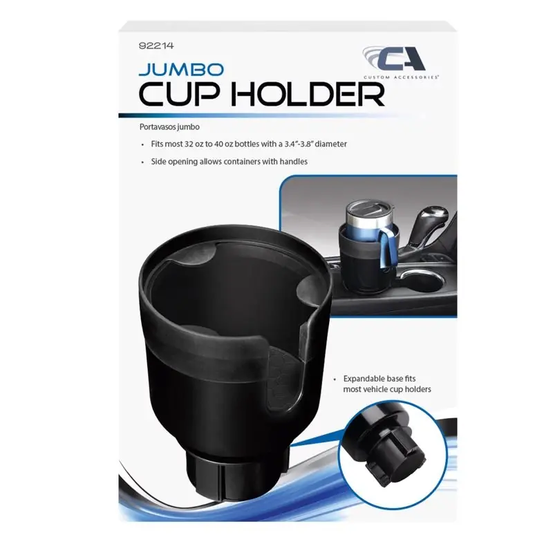 Custom Accessories Black Expandable Jumbo Cup Holder 1 Pk