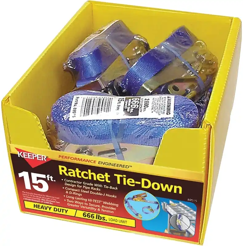 Keeper 1 In. W X 15 Ft. L Gray Tie Down W/Ratchet 666 Lb 1 Pk