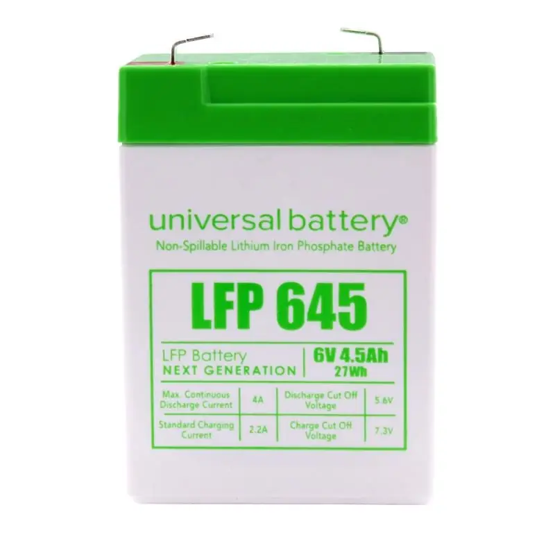 Lfp645 4.5 Ah 6 V Lithium Universal Battery - Rechargeable