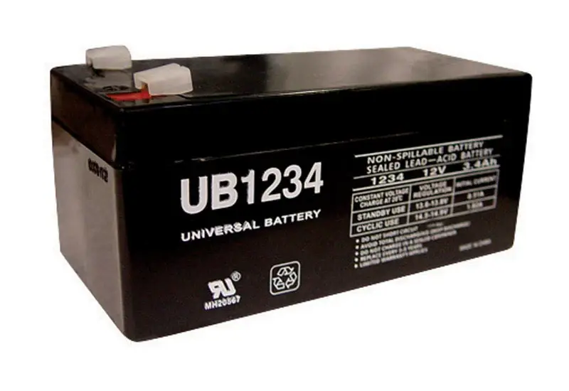 Ub1234 3.4 Amp Lead Acid Battery - 12v Sealed Rechargeable