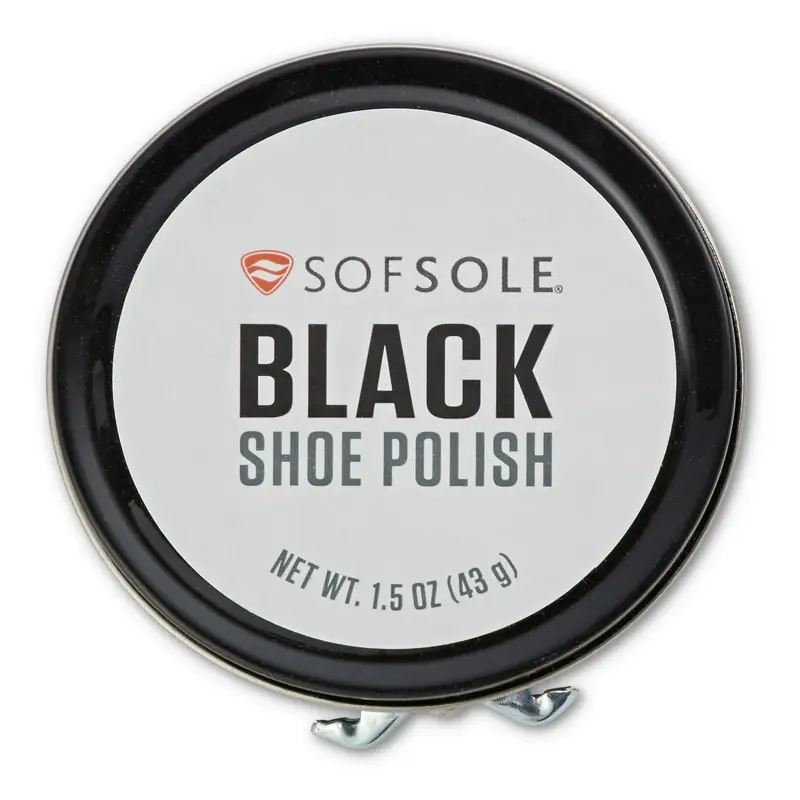 Sof Sole 1.5 Oz Black Shoe Polish Tin For Leather Shoes