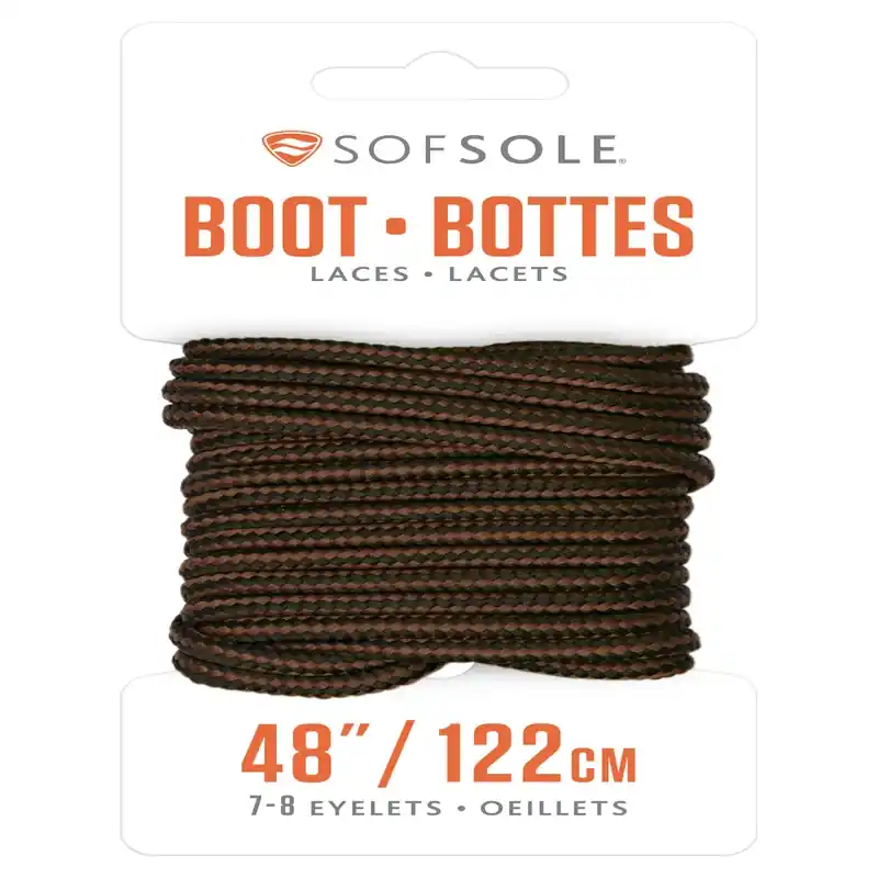 Sof Sole 48 Inch Black-brown Durable Round Boot Laces