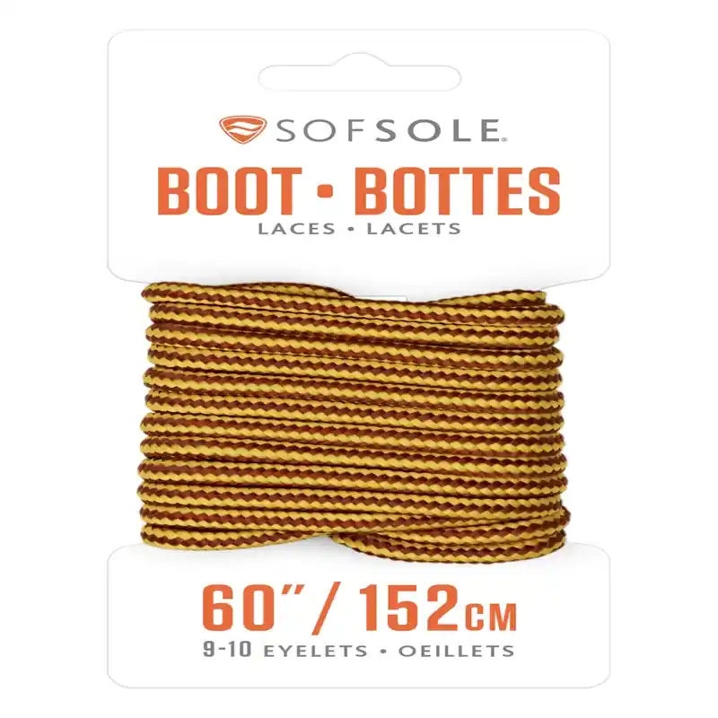 Sof Sole 60 Inch Gold-brown Durable Round Boot Laces