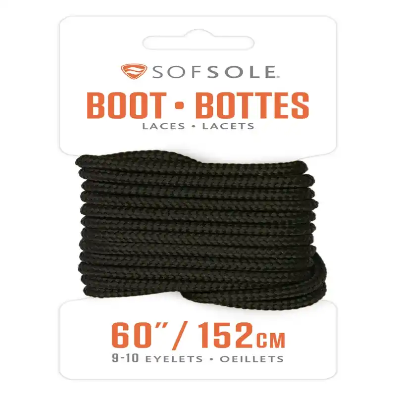 Sof Sole 60 Inch Black Round Boot Laces
