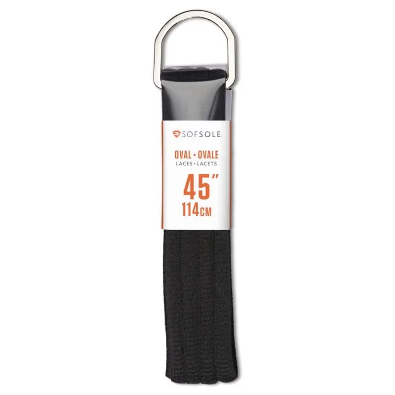 Sof Sole 45 Inch Black Oval Athletic Shoe Laces