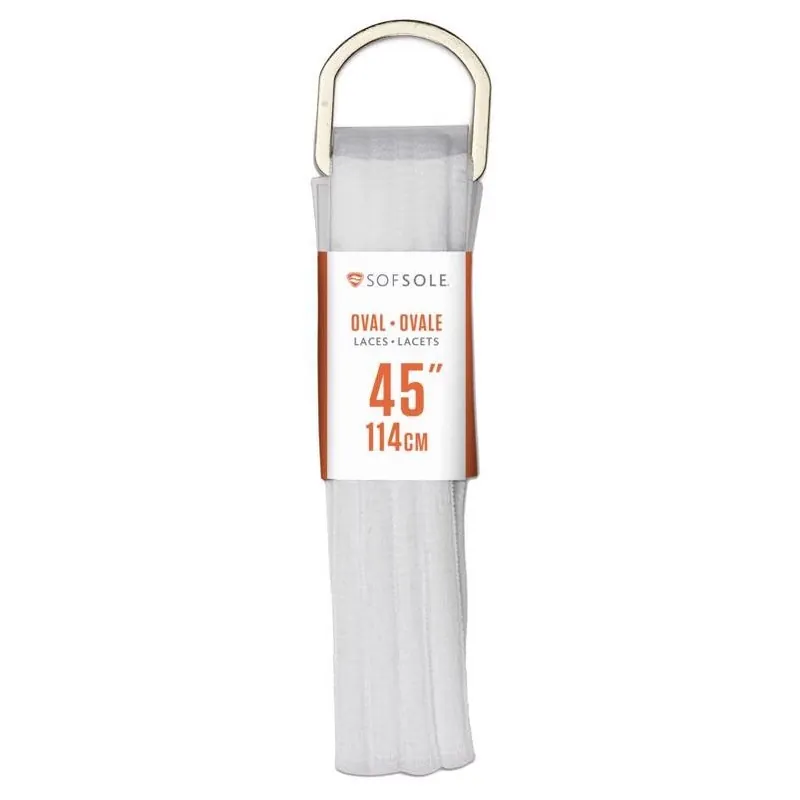 45 Inch Athletic Oval Shoe Laces - White Color