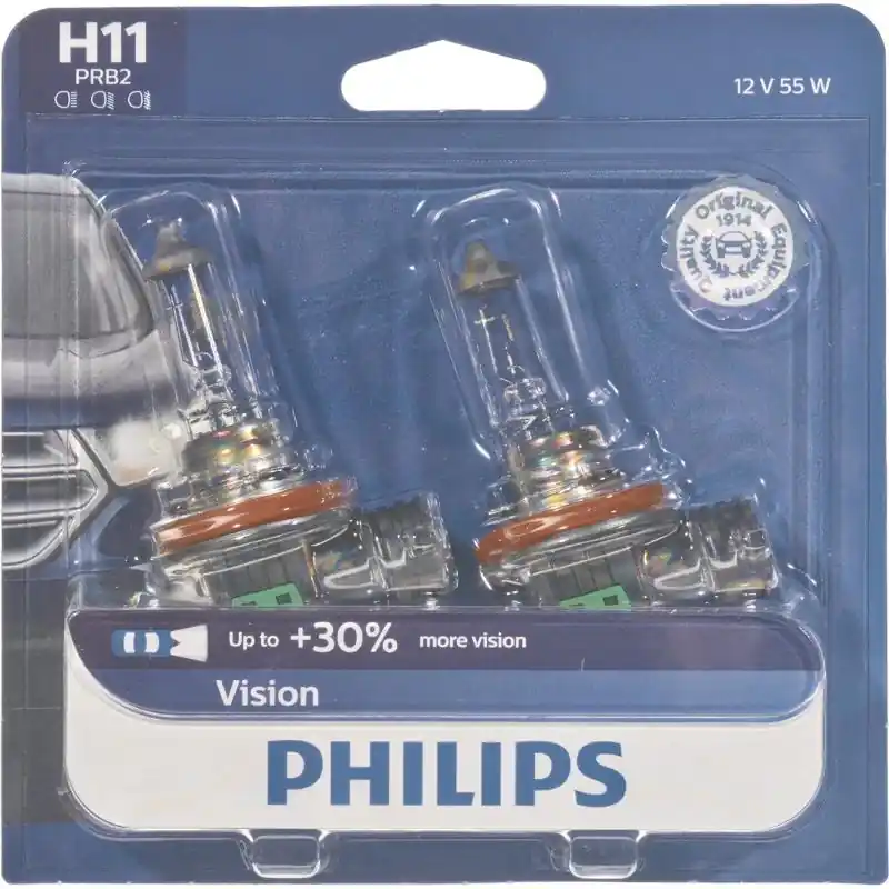 Vision Halogen Low Beam Automotive Bulb H11prb2 - 12 Volts, 55 Watts, Carded