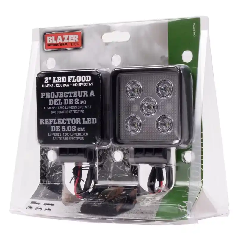 Cwl507tw Clear Square Utility Led Work Light, 24 Volts, 2 Inch