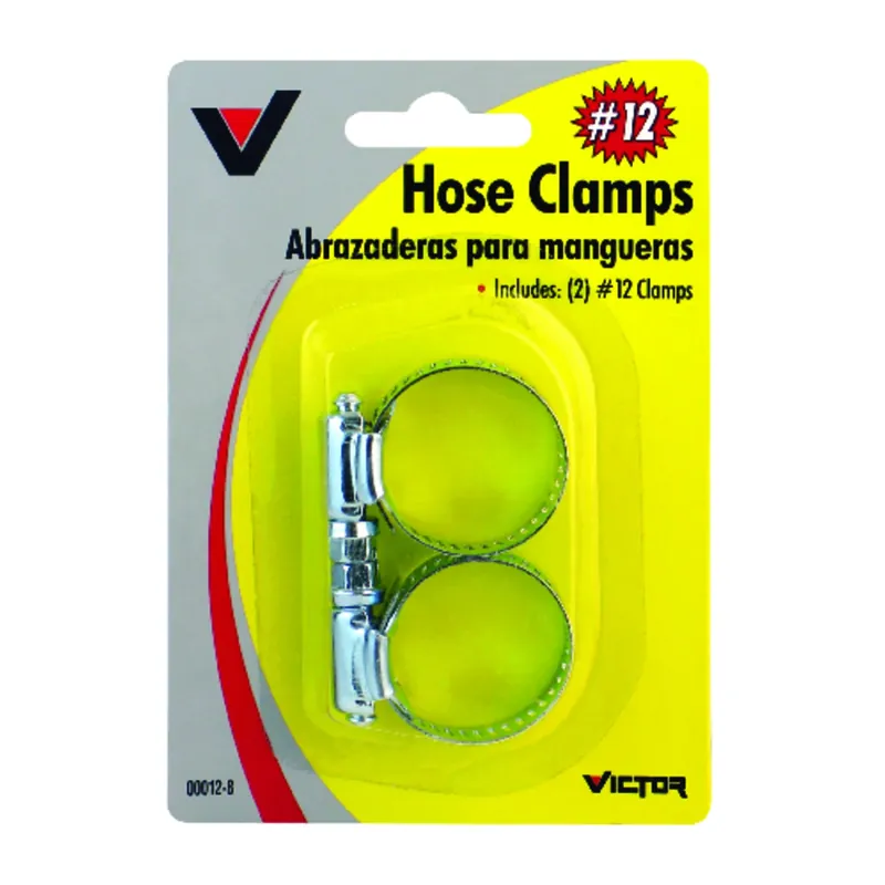 Victor 1/2 In. 1-1/4 In. SAE 12 Silver Hose Clamp Stainless Steel Band