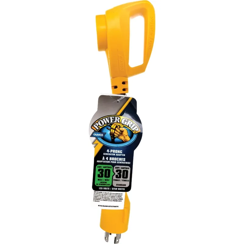 Camco Power Grip 12 In. 30 Amps RV Electrical Adapter 30-30 AMP 1 Pk