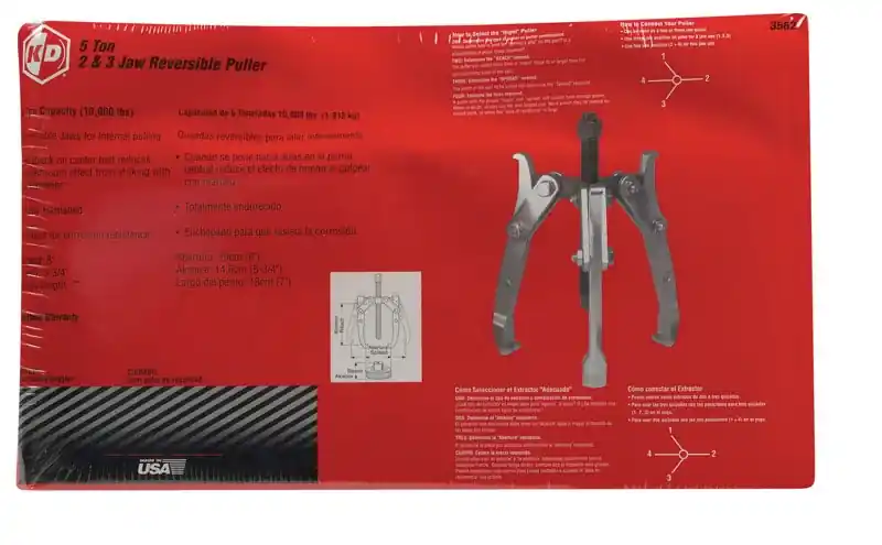 5 Ton 3/2 Jaw Reversible Gear Puller Model 3562d