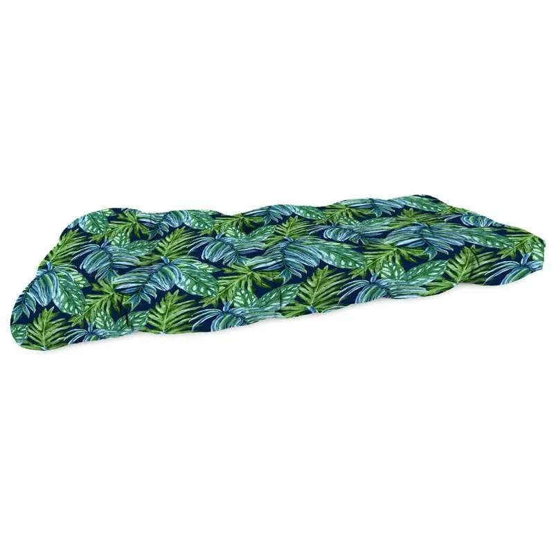 Jordan Manufacturing Blue/Green Floral Polyester Wicker Settee Cushion 4 In. H X 19 In. W X 46 In. L