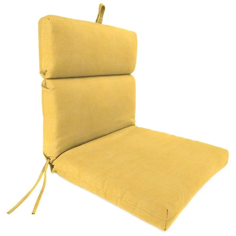 Jordan Manufacturing Yellow Polyester French‑Edge Outdoor Chair Cushion 44×22×22