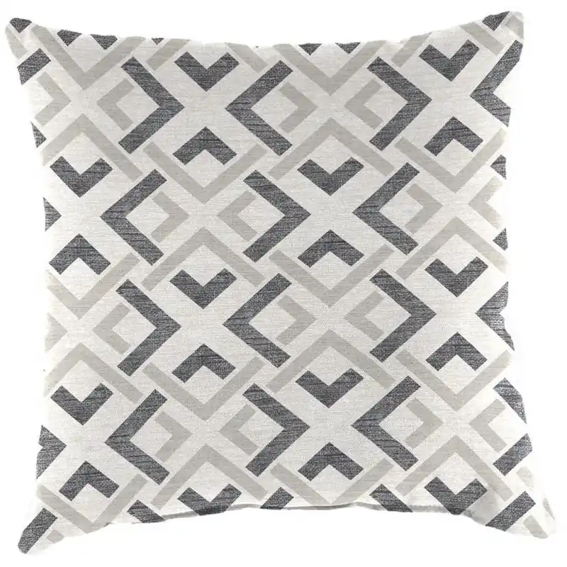Jordan Manufacturing Gray/White Polyester Throw Pillow 4 In. H X 18 In. W X 18 In. L