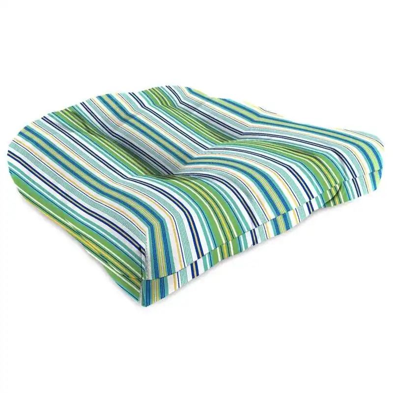 Jordan Manufacturing Multicolored Stripe Polyester Wicker Seat Cushion 4 In. H X 19 In. W X 19 In. L