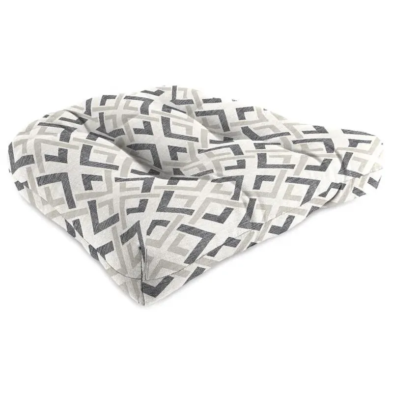 Jordan Manufacturing Gray French Edge Polyester Wicker Seat Cushion 4 In. H X 19 In. W X 19 In. L