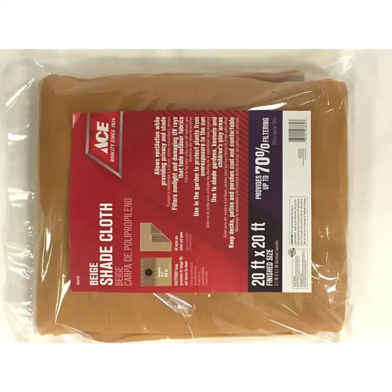20 Ft. W X 20 Ft. L Beige Polyethylene Shade Cloth With Grommets