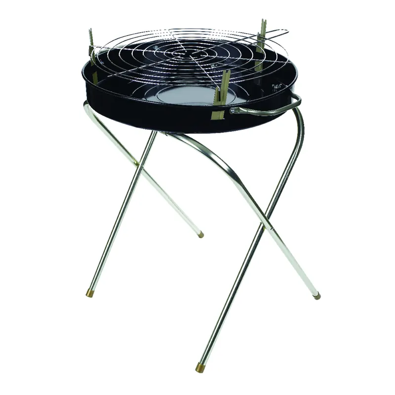 18 In. Dia. Black Folding Charcoal Grill With Adjustable Cooking Grid