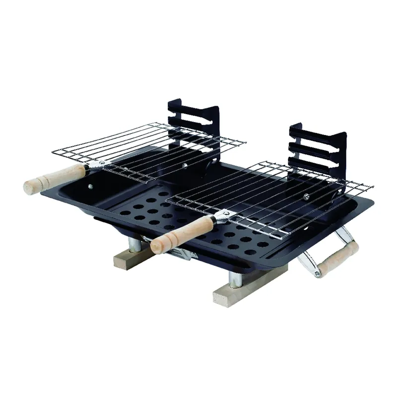 18 In. Hibachi Charcoal Grill Black With Adjustable Grids
