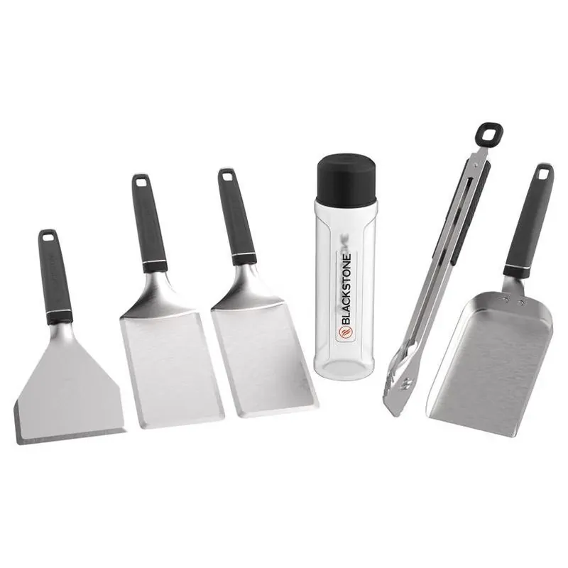 Blackstone 6‑Piece Griddle Tool Set – Heat‑Resistant Plastic Handles & Stainless Steel Utensils