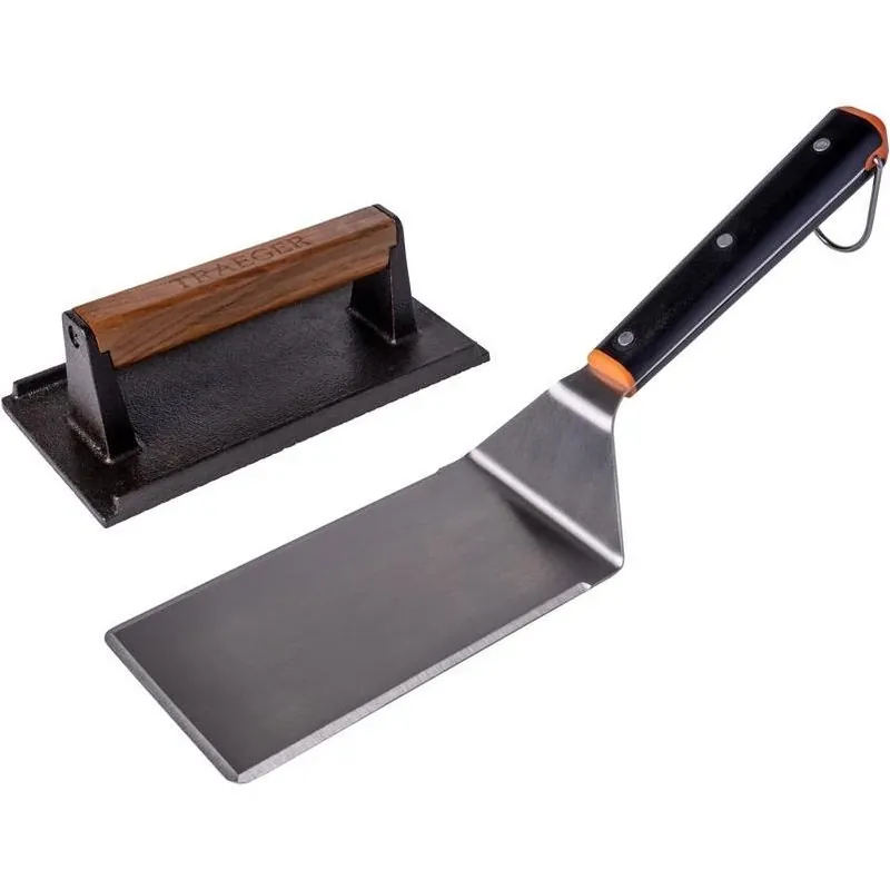 Traeger BAC850 Cast Iron Griddle Tool Set – Heavy‑Duty Black Cooking Accessories