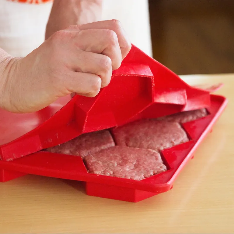 Red Plastic Burger Press 32 Oz - 10.85 In. W X 11.15 In. L