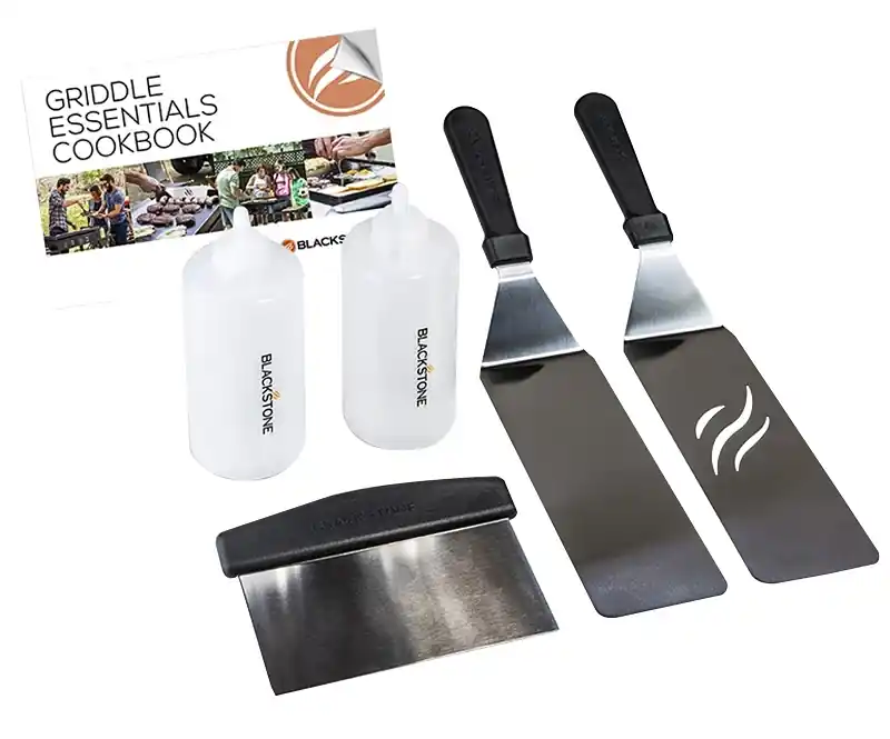 5-piece Griddle Tool Set With Plastic Handles And Stainless Steel Blades