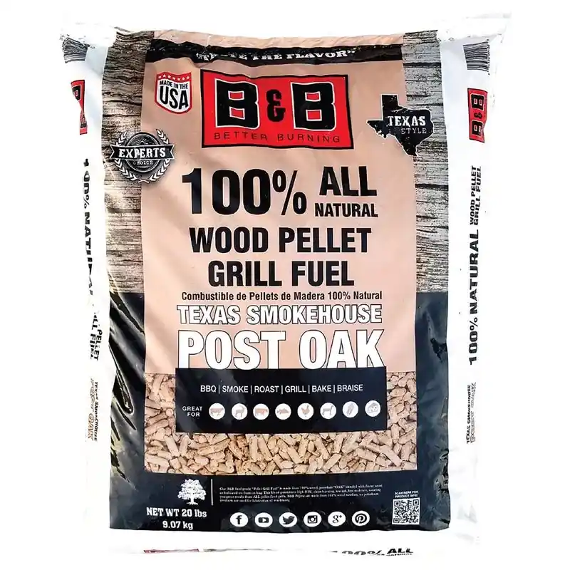 B&b Texas Smokehouse All Natural Oak Hardwood Pellets 20 Lb Bag