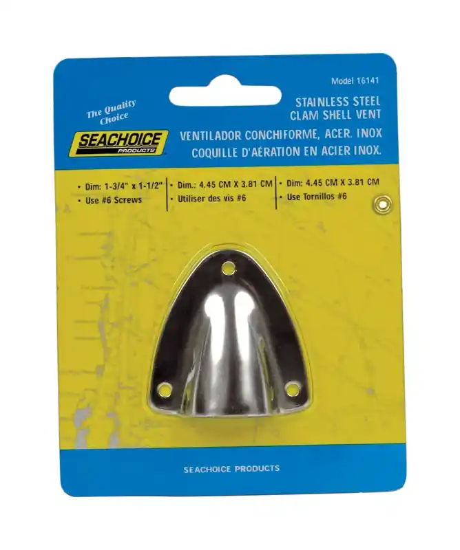 Seachoice Polished Stainless Steel 1-21/32 In. L X 1-3/4 In. W Ventilator 1 Pk