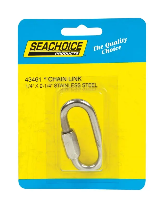 Seachoice Polished Stainless Steel 2-1/4 In. L X 1/4 In. W Chain Link 1 Pk