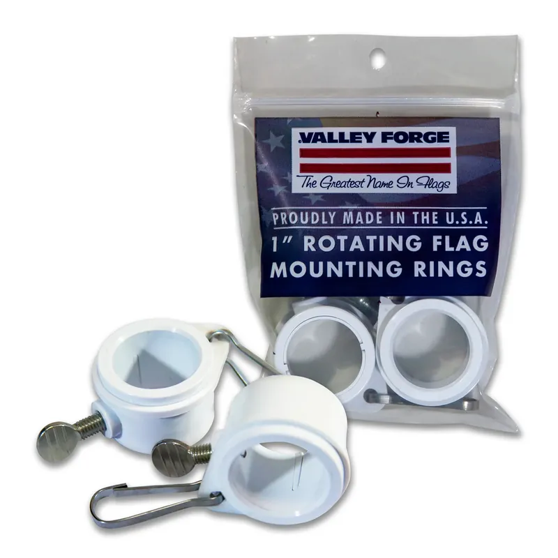Valley Forge 1 In. L Plastic Flag Mounting Rings Brushed
