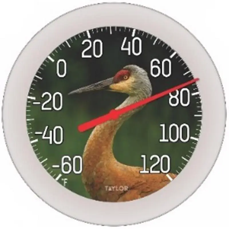 Taylor Crane Dial Thermometer Plastic Multicolored 8.5 In. Wall Mount