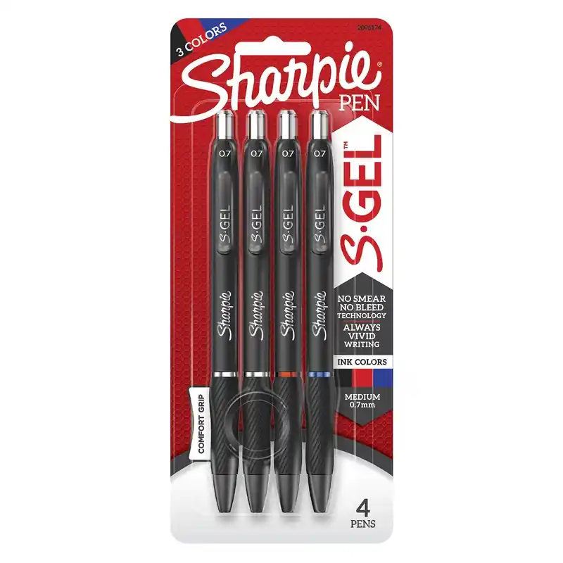 Sharpie S-Gel Assorted Retractable Gel Pen 4 Pk