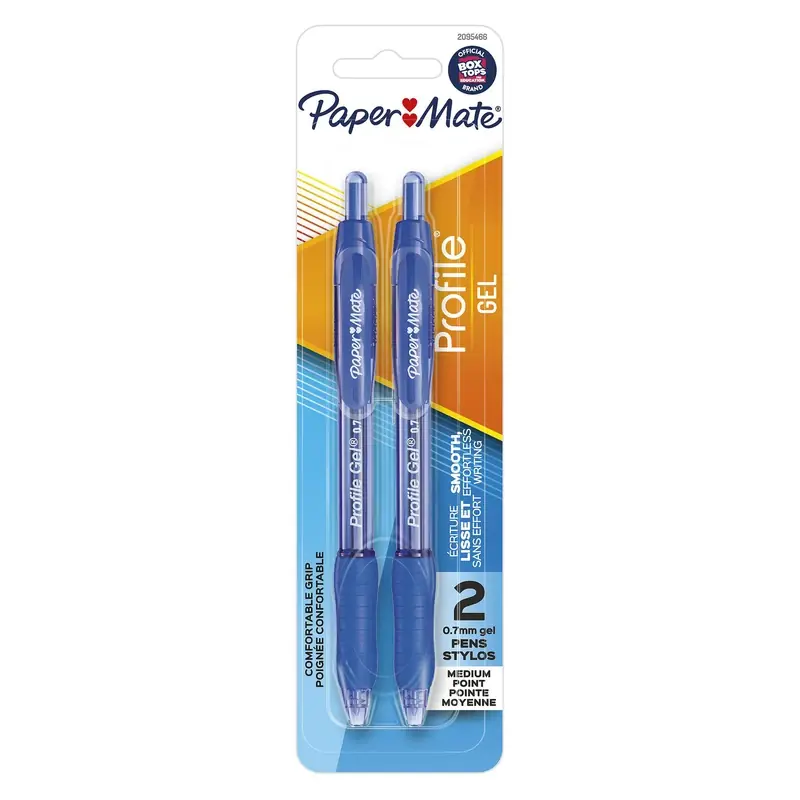 Paper Mate Profile Gel Blue Retractable Gel Pen 2 Pk
