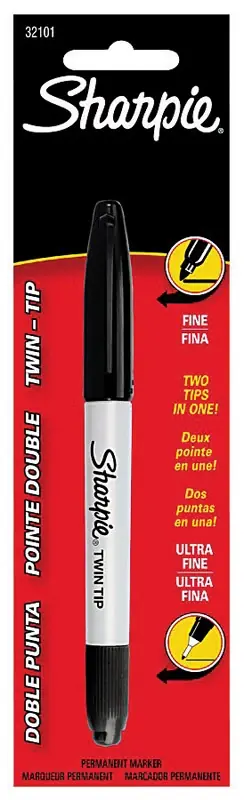 Sharpie Twin Tip Black Ultra Fine Tip Permanent Marker 1 Pk