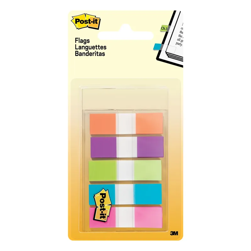 Post-it 0.5 In. W X 1.7 In. L Assorted Flag Page Markers 5 Pad