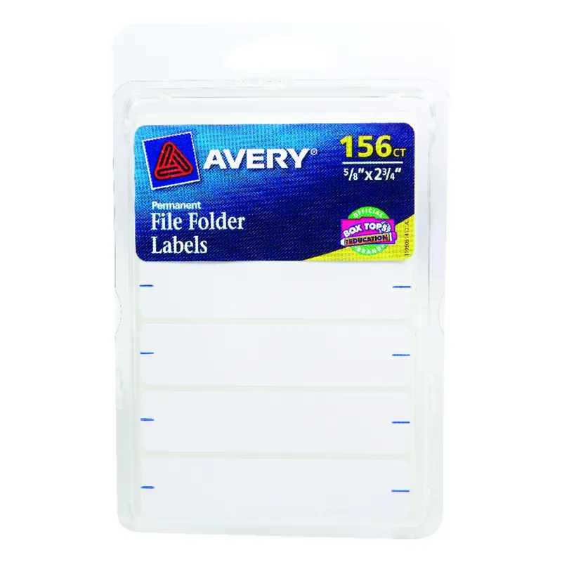 Avery White Tabbed File Folder 156 Pk