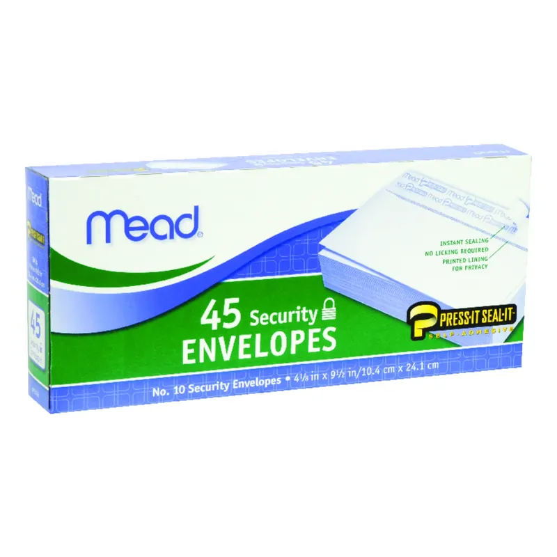 Mead 9.5 In. W X 4.12 In. L No. 10 White Envelopes 45 Pk