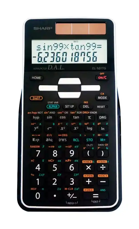 Black 12 Digit Solar Powered Scientific Calculator El531tgbbw