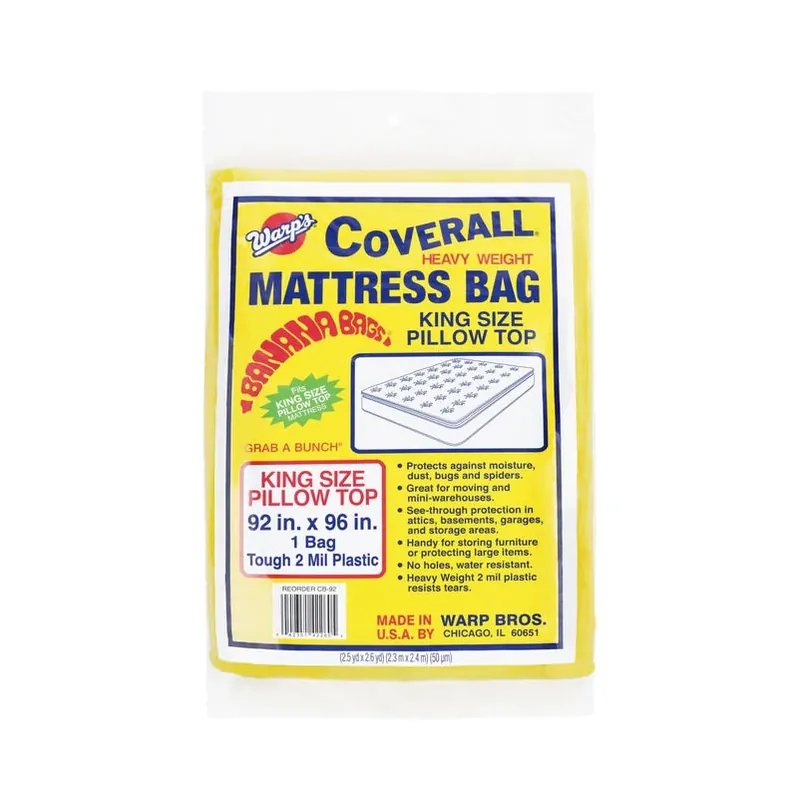 Yellow King Plastic Pillow‑Top Mattress Storage Bag