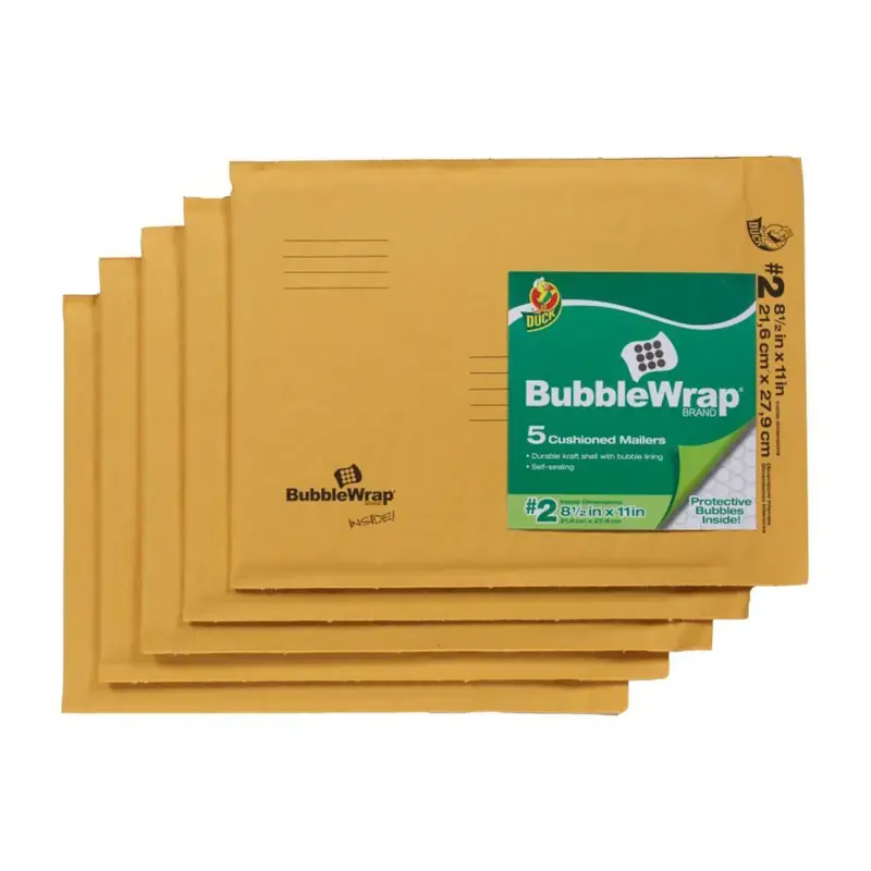 Duck 8.5 In. W X 11 In. L Yellow Padded Envelope 5 Pk