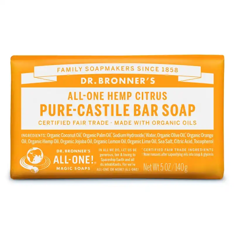 Dr. Bronner‘s Organic Orange Citrus Scent Pure-Castile Bar Soap 5 Oz