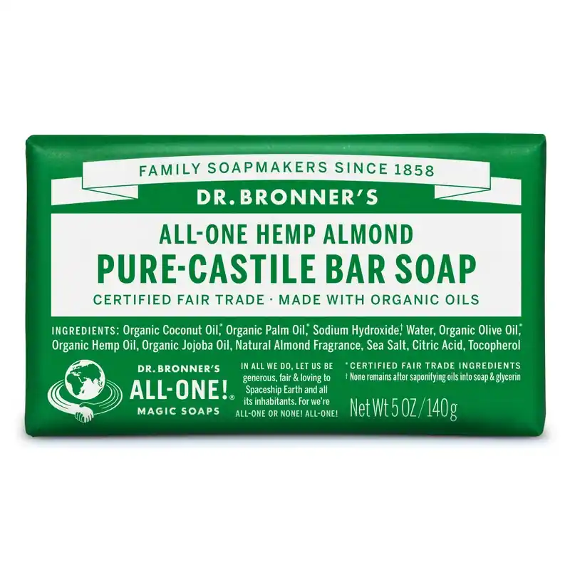 Dr. Bronner‘s Organic Almond Scent Pure-Castile Bar Soap 5 Oz