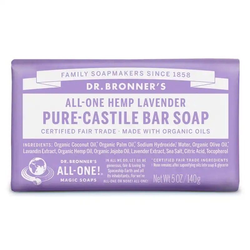 Dr. Bronner‘s Organic Lavender Scent Pure-Castile Bar Soap 5 Oz