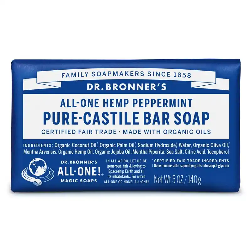 Dr. Bronner‘s Organic Peppermint Scent Pure-Castile Bar Soap 5 Oz