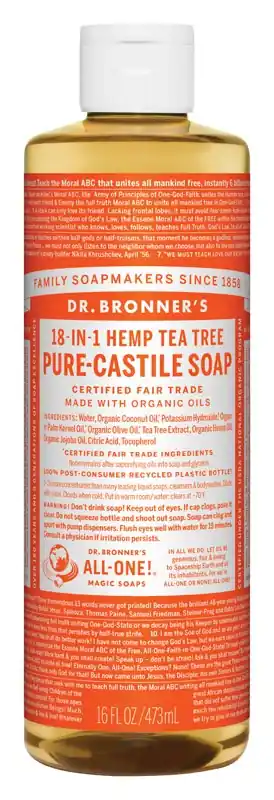 Dr. Bronner‘s Organic Tea Tree Scent Pure-Castile Liquid Soap 16 Oz 1 Pk