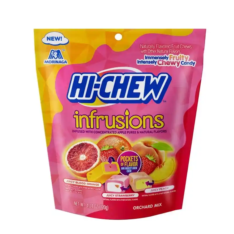 Hi-Chew Infrusions Orchard Mix Blood Orange/Peach/Strawberry Candy 4.24 Oz