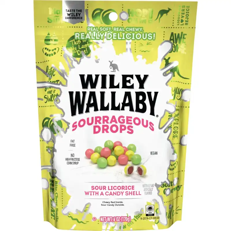 6 Oz. Sourrageous Drops - Chewy Sour Licorice With Fruity Flavors